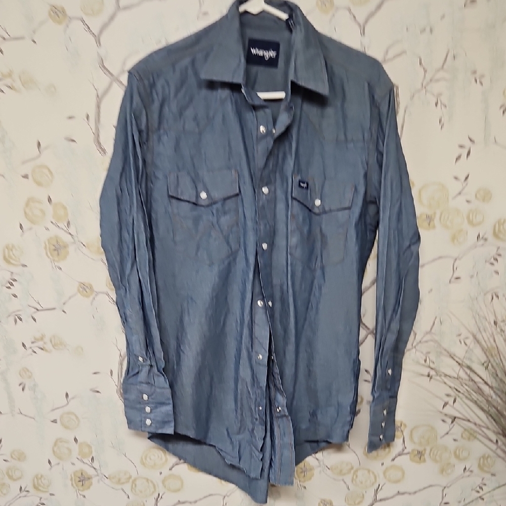 Wrangler Blue Button-Up Shirt
